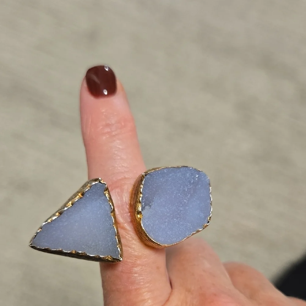 Vita New York Blue Druzy Quartz 925 Silver Ring